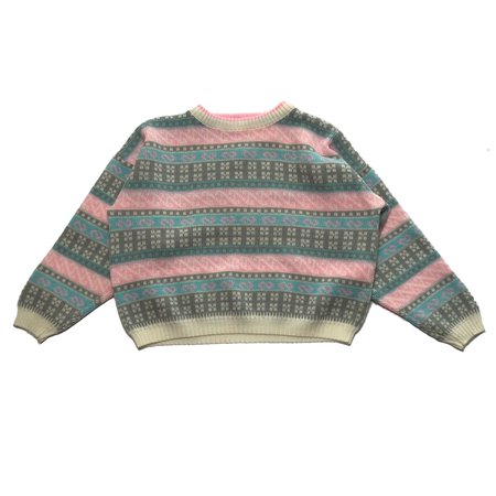 80s vintage pastel crop top sweater. Way cute... - Depop