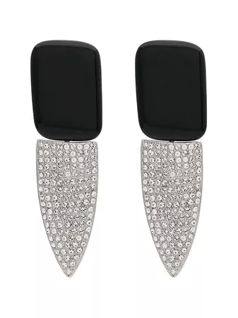 Saint Laurent Smoking clip-on crystal earrings £685 - Fast Global Shipping, Free Returns