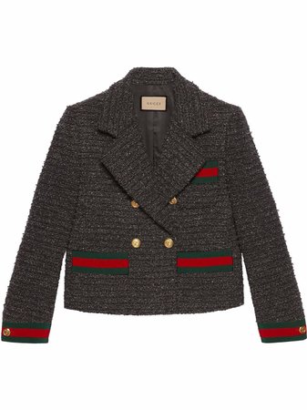 Gucci double-breasted tweed jacket - FARFETCH
