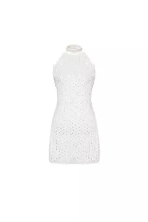 High Winds Textured Sparkle Halterneck Dress(Cream) – Ozlana