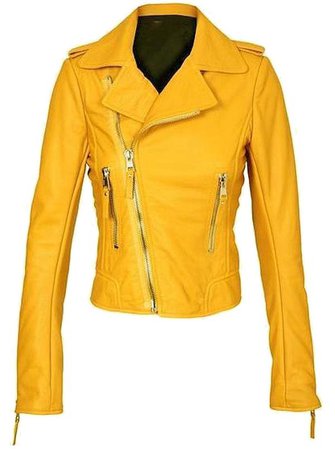 Plus Size Yellow Leather Jacket Brando Biker Style L-3XL+++