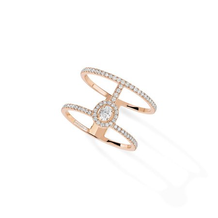 Glam'Azone 2 Rangs Pavée RING - WHITE GOLD