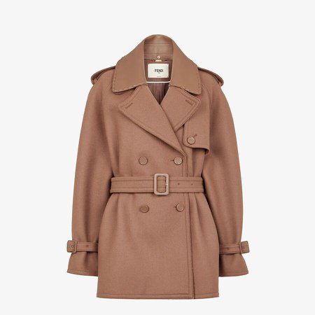 Brown wool trench coat - TRENCH COAT | Fendi