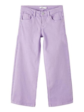 Name It Girls Wide Leg Coloured Jeans - Sand Verbena | very.co.uk
