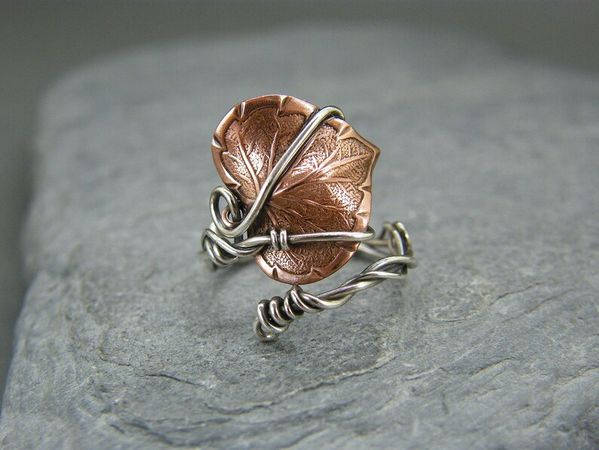 copper leaf ring