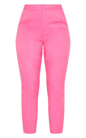 Bubblegum Pink Cropped Trouser | Trousers | PrettyLittleThing CA