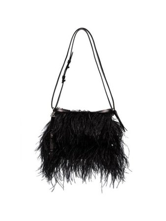 Black Marques'almeida Feather Shoulder Bag | Farfetch.com