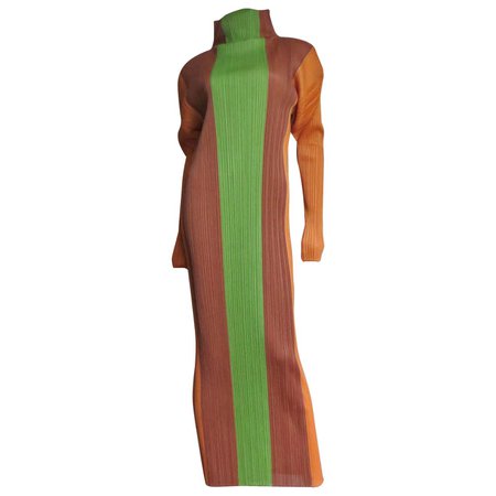 Issey Miyake Color Block Maxi Dress For Sale at 1stDibs | issey miyake maxi dress