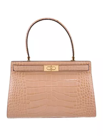 Tory Burch Embossed Leather Lee Radziwill Handle Bag - Neutrals Handle Bags, Handbags - WTO621393 | The RealReal