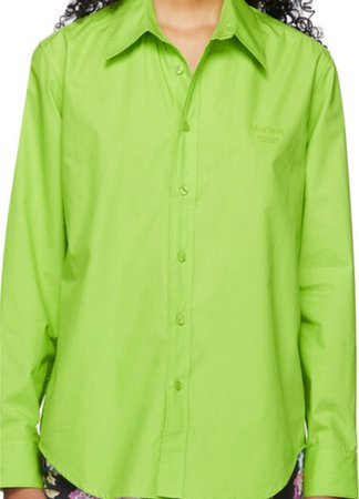lime green button down