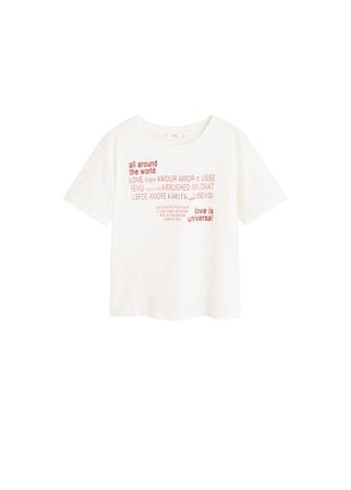 MANGO Letters cotton t-shirt