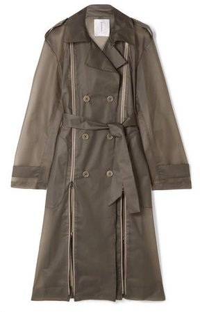 TRE - Zip-detailed Matte-pvc Trench Coat - Anthracite
