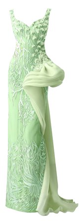Dress long mermaid lime green