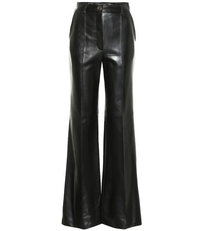 Gucci - High-rise flared leather pants | Mytheresa