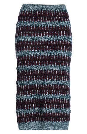 Carven Stripe Merino Wool & Cotton Skirt | Nordstrom