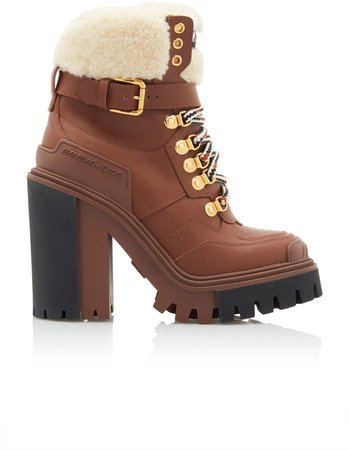 Dolce & Gabbana Leather Wool Boots
