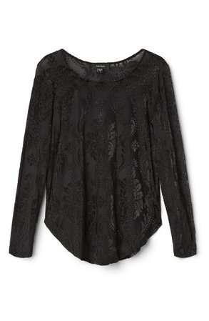 Karen Kane Sparkle Print Shirttail Top black