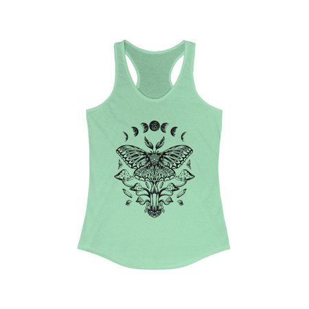 Luna Moth and Mushrooms Tank Top Mystical Moon Moth Witchy | Etsy