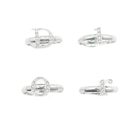 Dior Ring Set - Authentic Dior Diamante Logo Ring 4... - Depop