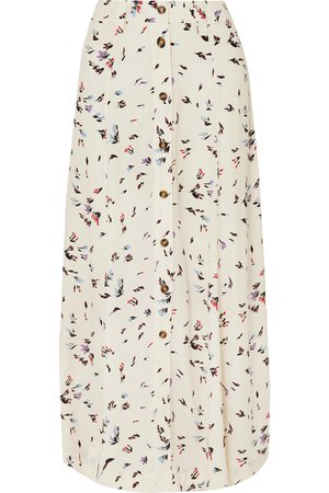 GANNI | Floral-print crepe maxi skirt | NET-A-PORTER.COM