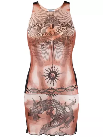 Jean Paul Gaultier tattoo-print Tank Dress - Farfetch