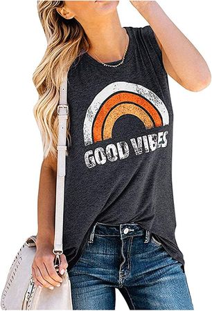 Vaise Womens Graphic Tank Tops Casual Summer Tank Tops Graphic Shirts Tunics at Amazon Women’s Clothing store