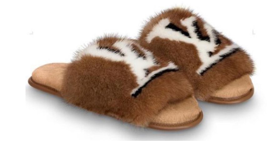 brown louis vuttion slippers