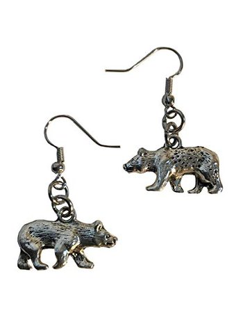 Amazon.com: Pewter Grizzly Polar Black Bear Nickel Free Hooks Jewelry Earrings: Clothing
