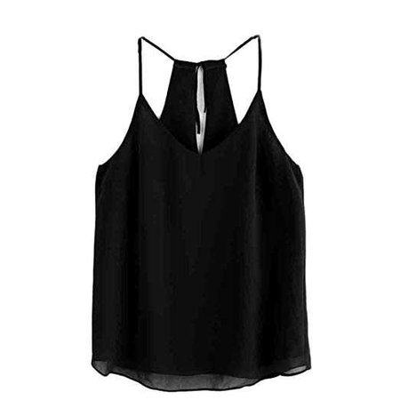 CYBERRY.M Débardeurs Femme Été Sans ManchesCol V BretellesT-shirt Blouse Tank Top (L, Navy): Amazon.fr: Vêtements et accessoires