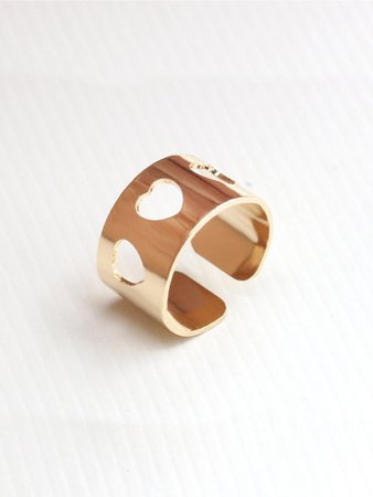 Hollow Heart Detail Ring 1pc