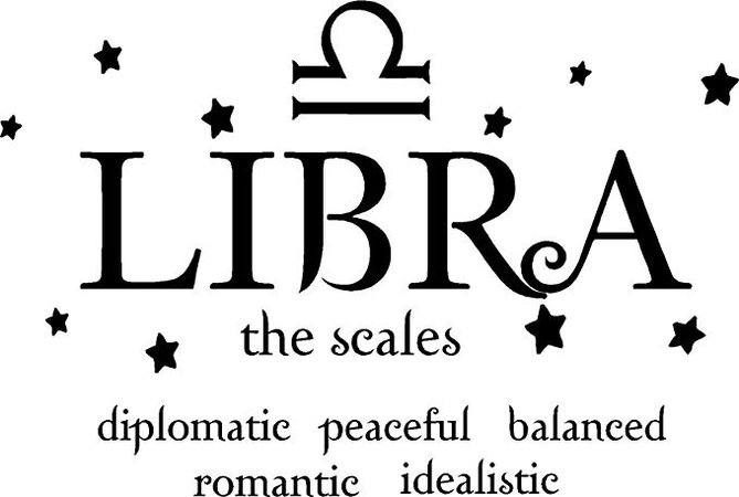 Libra the scales horoscope zodiac vinyl wall art decal home decor sayings quotes: Amazon.co.uk: Kitchen & Home