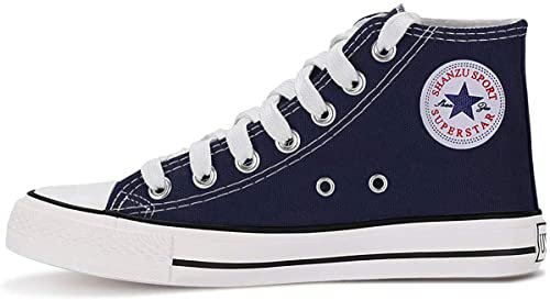 Amazon.com | QIMAOO Unisex Canvas High Tops Sneakers, Fashion Casual Lace up Canvas Shoes Trainers for Women Men | Fashion Sneakers