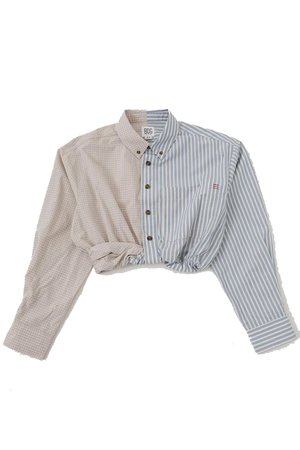 BDG Timmy Spliced Twist-Front Shirt | Urban Outfitters