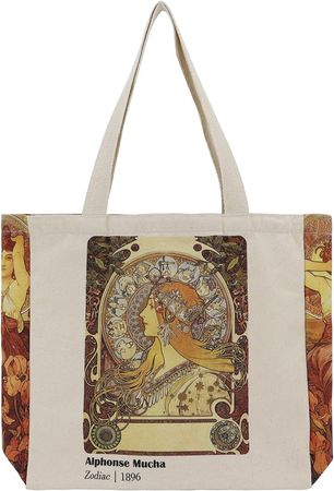 Amazon.com: UERRUAM Canvas Tote Bag Aesthetic Women Vintage Large Beach Bag Sturdy School Book Bag Reusable Grocery Bag : Home & Kitchen
