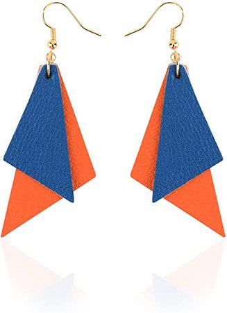 Amazon.com: Jagucho Genuine Leather Earrings Drop Dangle for Women Teen Girls (Orange 21): Jewelry