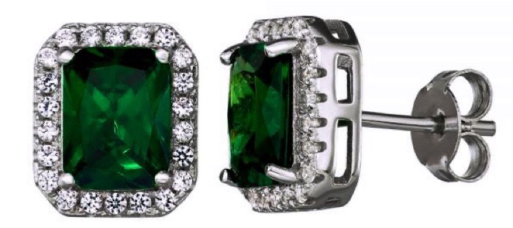 Helzberg Lab Grown Emerald Earrings