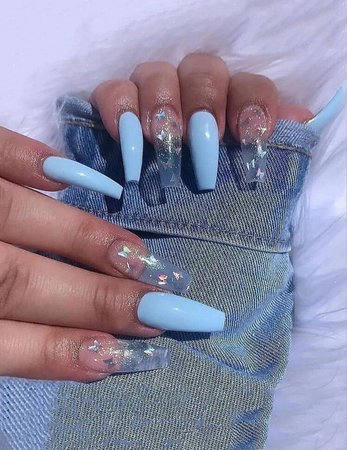 butterfly blue nails