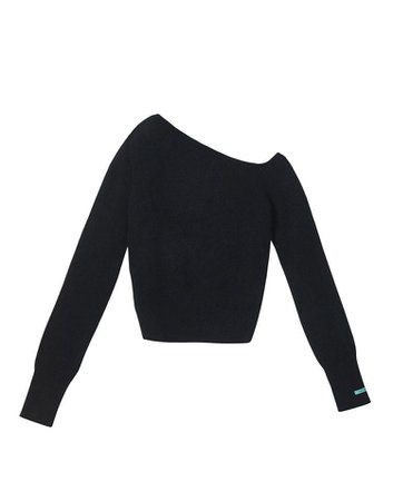 20FW One-shoulder sweater - Black