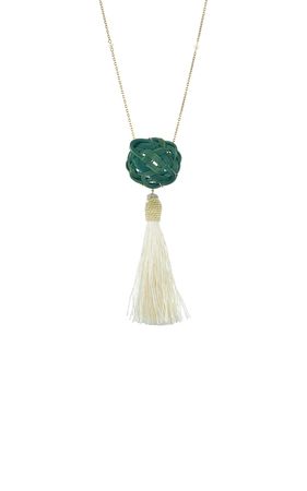 Bamboo 18k Yellow Gold Diamond, Pearl And Silk Necklace By Silvia Furmanovich | Moda Operandi