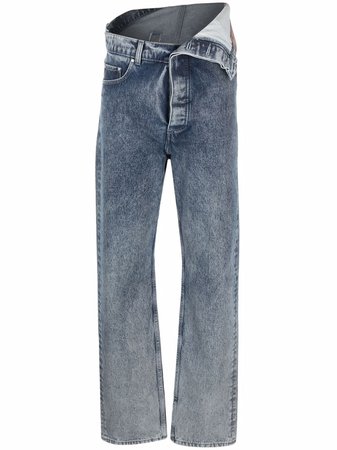Y/Project asymmetric-waist straight-leg Jeans - Farfetch