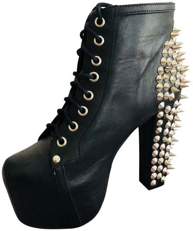 *clipped by @luci-her* Jeffrey Campbell Black Spike Lita Boots Platforms Size US 6 Regular (M, B) - Tradesy
