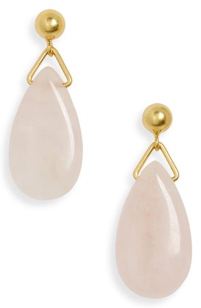 Madewell Stone Collection Rose Quartz Statement Drop Earrings | Nordstrom