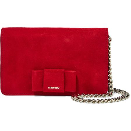 Miu Miu Bow-Embellished Shoulder Bag in Red Suede - Kate Middleton Bags - Kate's Closet