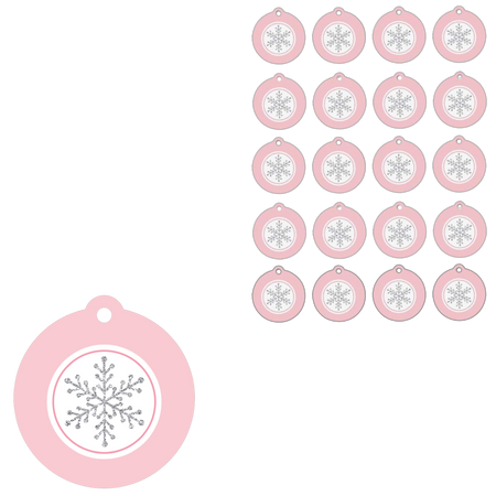 Big Dot of Happiness Pink Winter Wonderland - Holiday Snowflake Birthday Party or Baby Shower Favor Gift Tags (Set of 20)