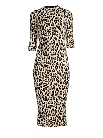 Shop Alice + Olivia Delora Leopard Bodycon Dress | Saks Fifth Avenue