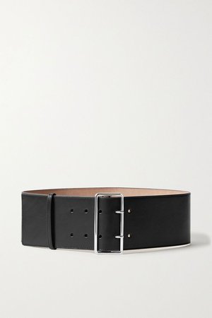 Black Leather waist belt | Alexander McQueen | NET-A-PORTER