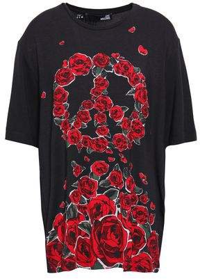 Oversized Floral-print Stretch-modal T-shirt