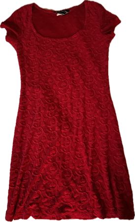vintage red velvet shift dress
