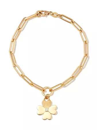 Foundrae 18kt Yellow Gold Four Heart Clover Diamond Bracelet - Farfetch