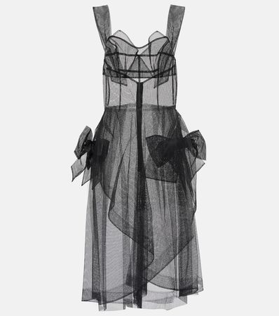 Tulle Midi Dress in Black - Maison Margiela | Mytheresa
